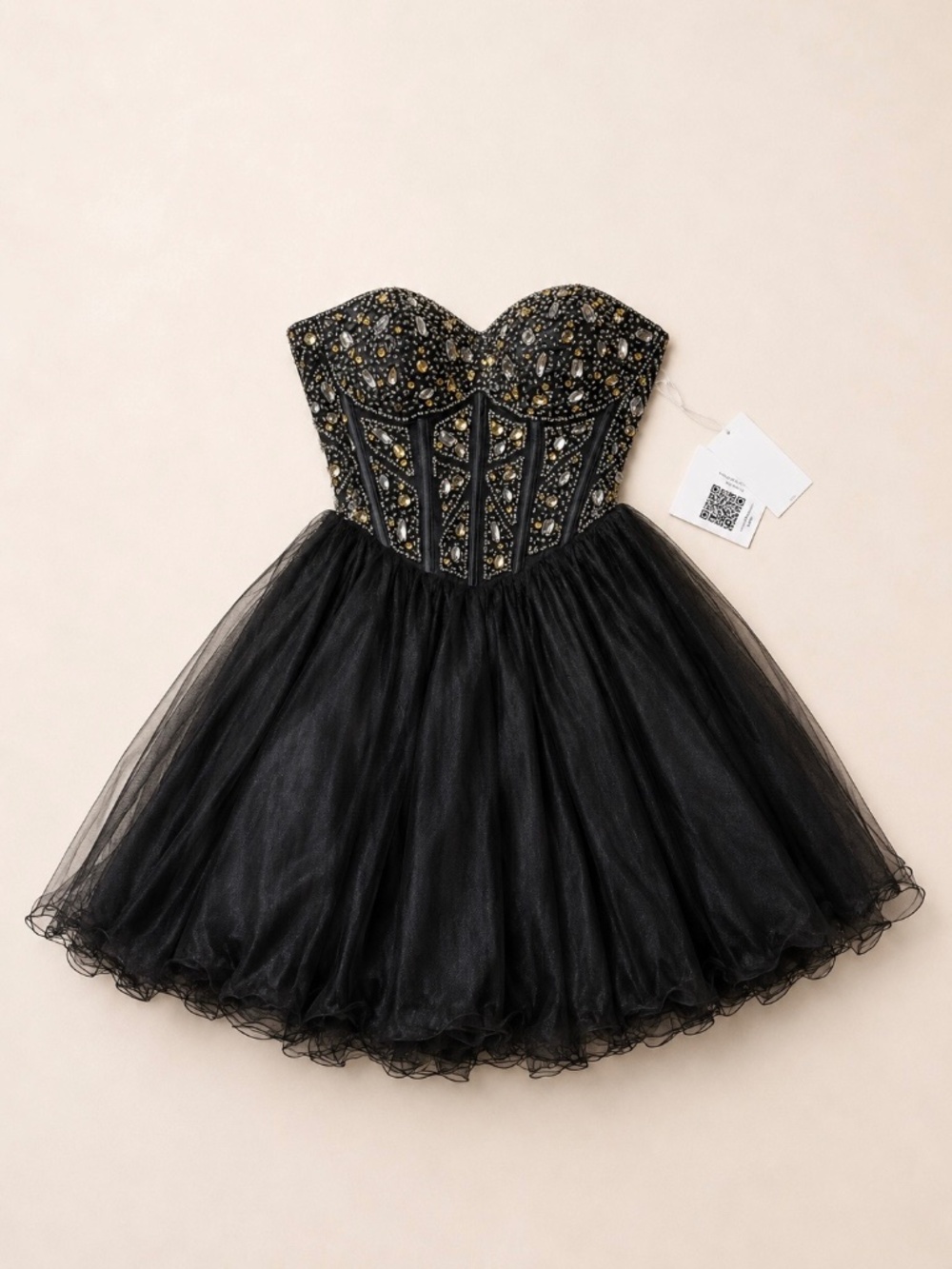 Blondie Nites Embellished Rhinestone Corset Tulle Dress – Size 1 – NWT
